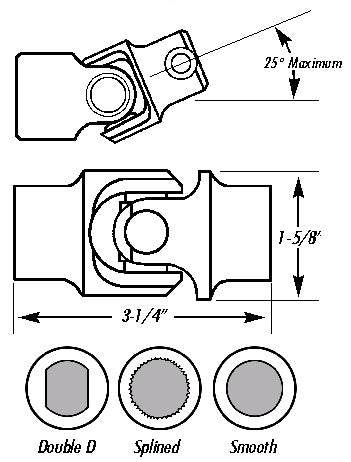 Borgeson - Single Needle Bearing Steering Universal Joint