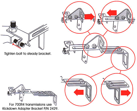 Throttle Cable Bracket, Chrome