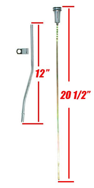 Oil Dipstick, Chrome with Billet Knob, SB Ford