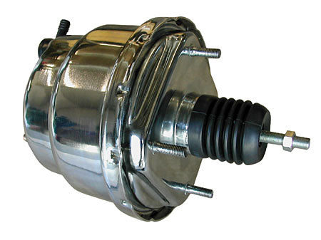 Power Brake Booster, 7" Dual Diaphragm, Chrome Plated