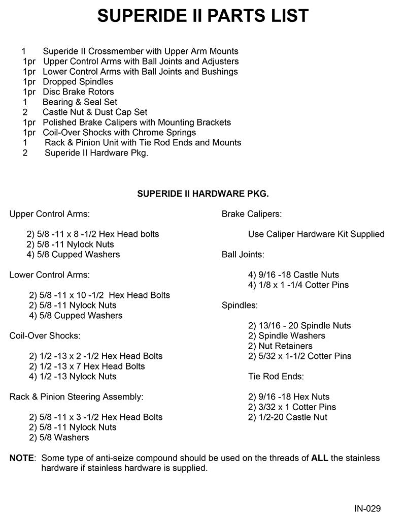 Heidts - 1947-54 Chevy Truck IFS Suspension, Super Ride 2 with MANUAL STEERING