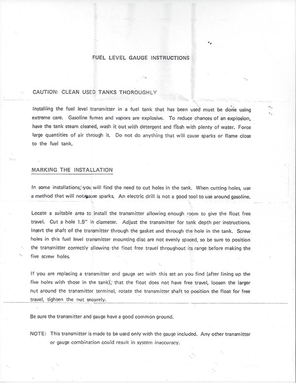 1955-59 Chevy, GMC Truck Gas Tank Sending Unit, 0-30 OHM