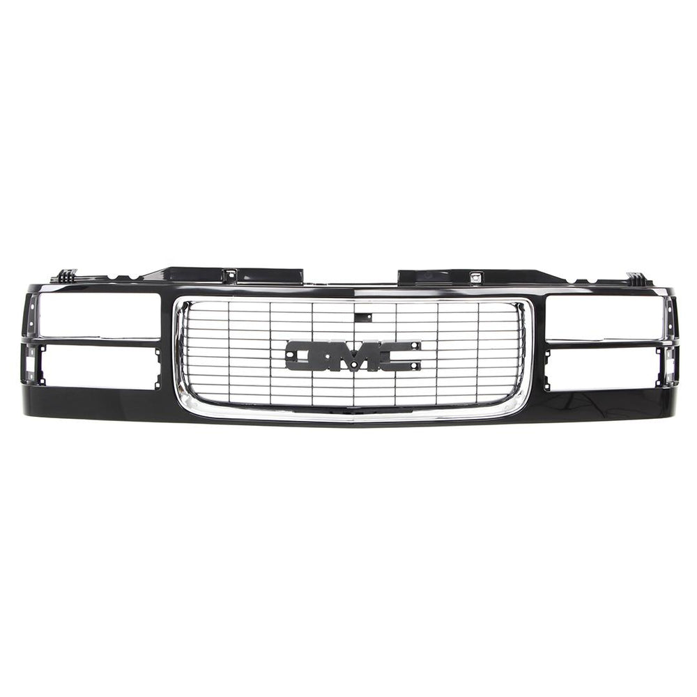 Grille Shell - Chrome/Black - Dual Headlight - 94-98 GMC CK Pickup SUV
