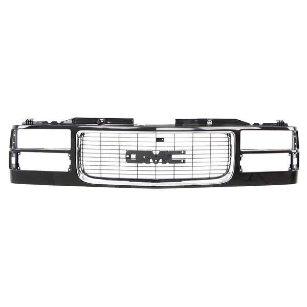 Grille Shell - Chrome/Black - Dual Headlight - 94-98 GMC CK Pickup SUV