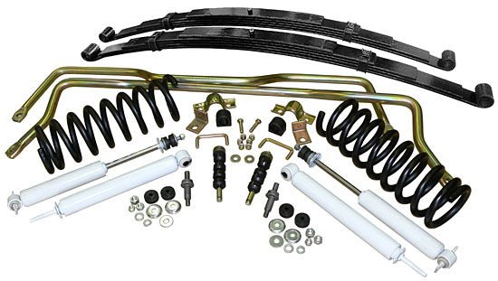 1955-57 Chevy Belair Suspension Kit, Stage 2 with Coil Springs and Leaf Springs, Lowered 1.5" Front, 2" Rear, Big Block