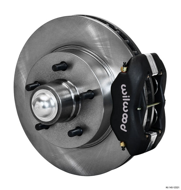 Heidts Base Kit - 11" Iron Rotor, Wilwood 4 Piston Black Caliper Chevy BP