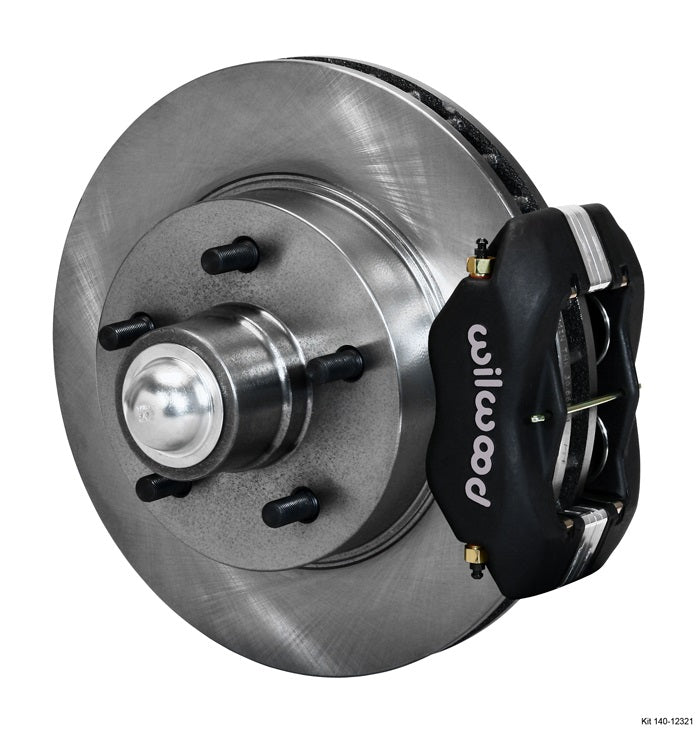 Heidts Base Kit - 11" Iron Rotor, Wilwood 4 Piston Black Caliper Chevy BP