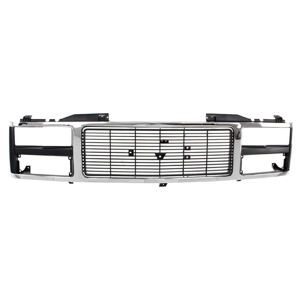 Grille Shell - Chrome Silver Black - Dual Headlight - 88-93 GMC CK Pickup Suburban