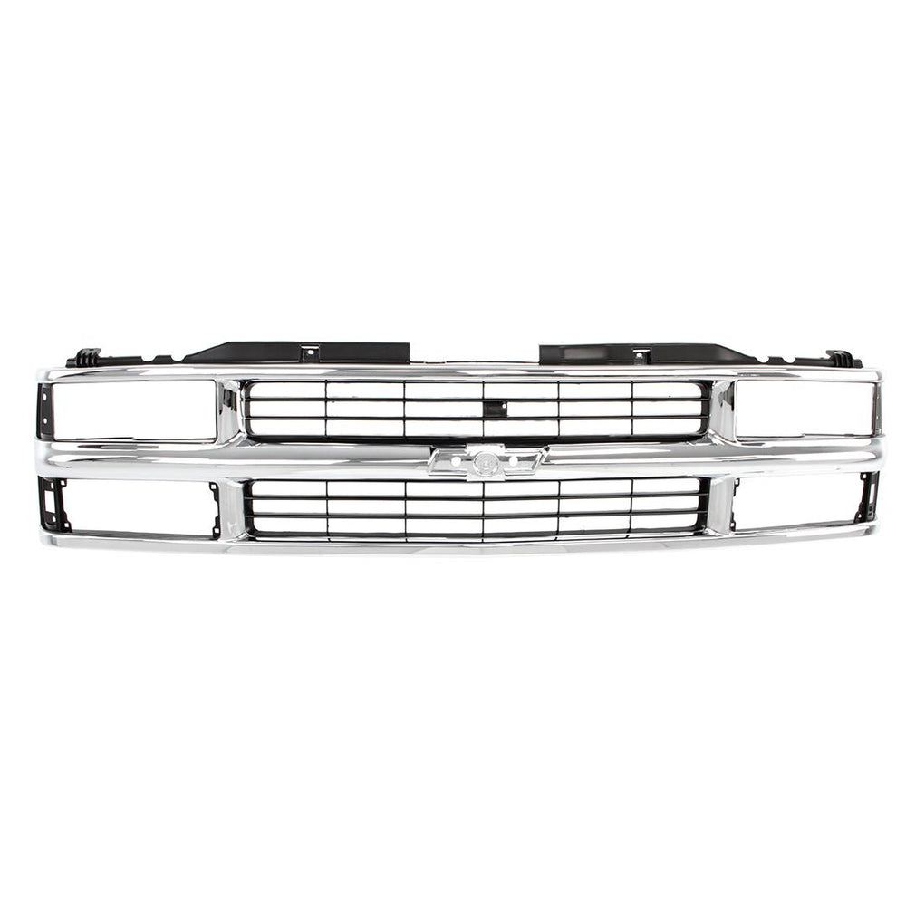 1994-98 Chevy CK Pickup SUV Grille Shell - Chrome Gray - Composite Headlight