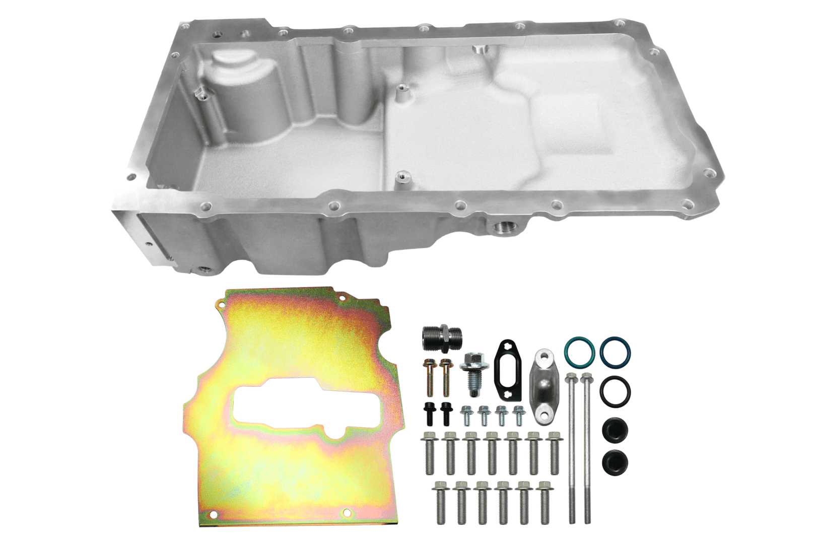 FiTech Plus, LS Swap Oil Pan, Ultra Low Profile, Satin, 6.10 Qts w/Filter Capacity