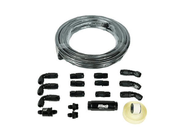 Go Fuel AN-6 Black Stainless Steel 40 Ft Hose Kit with Filter