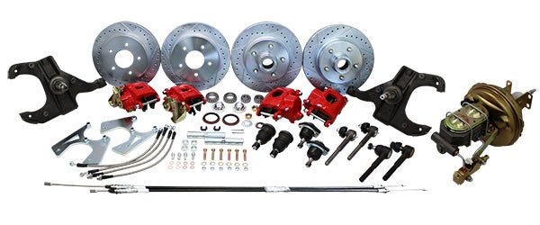1963-1966 Chevy C10, GMC C1000 Front and Rear Power Disc Brake Conversion, 6 Lug Drop Spindle
