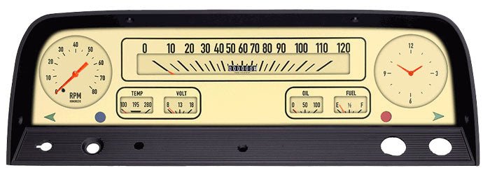 1964-66 Chevy Truck Custom Gauge Package, Tan