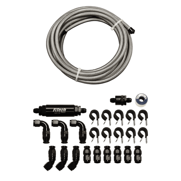 PTFE, Stainless Steel Hose Kit, Natural, 40ft w/ 10 Micron Filter and Check Valve