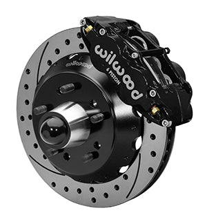 Black Calipers 13.06-inch Rotors Drilled & Slotted Rotors