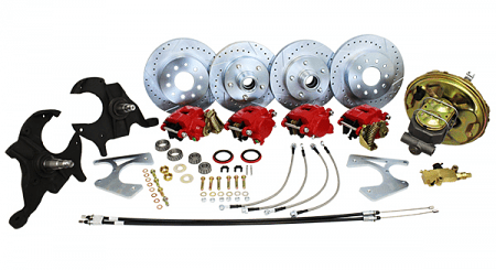 1967-1972 Chevy Chevelle 4 Wheel Power Disc Brake Conversion Kit, 2" Drop Spindles,8" Dual Diaphragm Booster