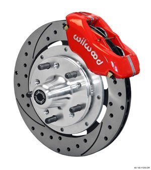 Wilwood 12" Drilled Rotors And 4 Piston Red Calipers