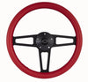Billet T Series Red Wrapped Black Spoke Steering Wheel with Chevy Logo & Install Kit (5196)