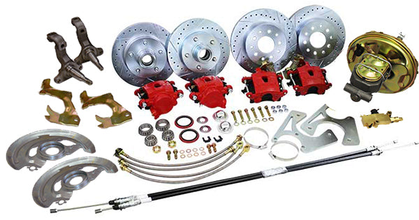 1967-72 Chevy Chevelle 4 Wheel Power Disc Brake Conversion Kit, 11" Single Booster