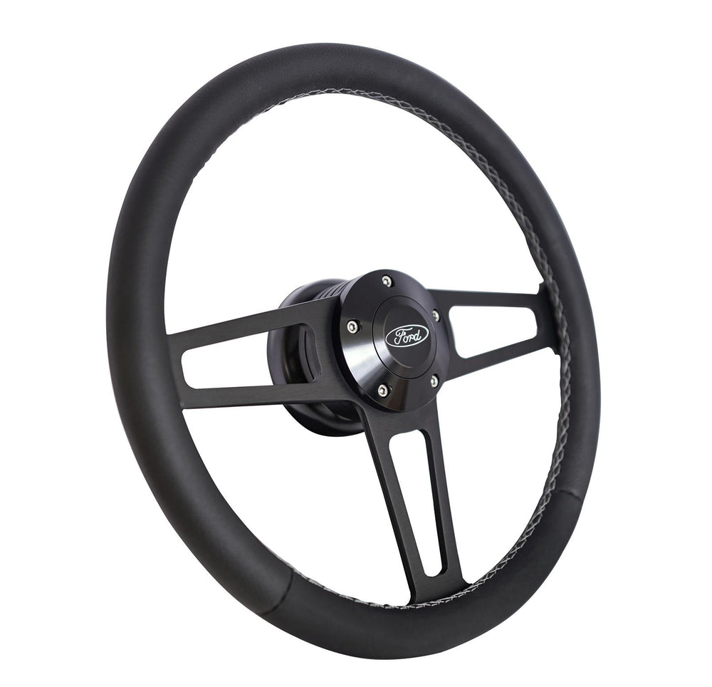 Billet T Series Black Wheel FORD Logo & Install Kit