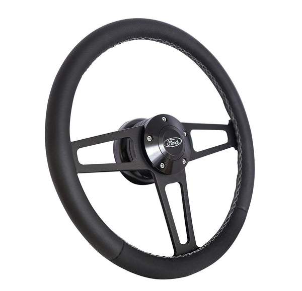 Billet T Series Black Wheel FORD Logo & Install Kit