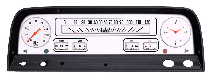 1964-66 Chevy Truck Custom Gauge Package, White