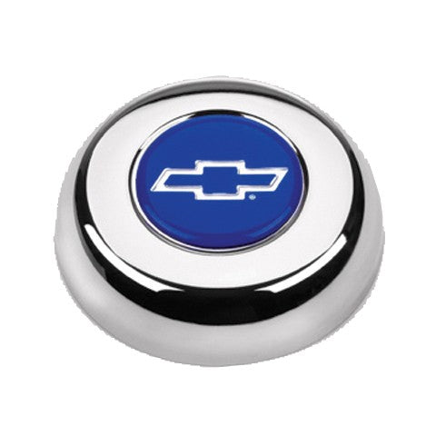 Chrome Button-Chevy Bow Tie (Blu/Slv)