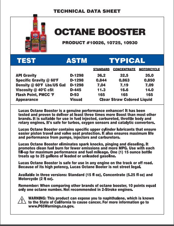 Lucas Oil 10930 Octane Booster