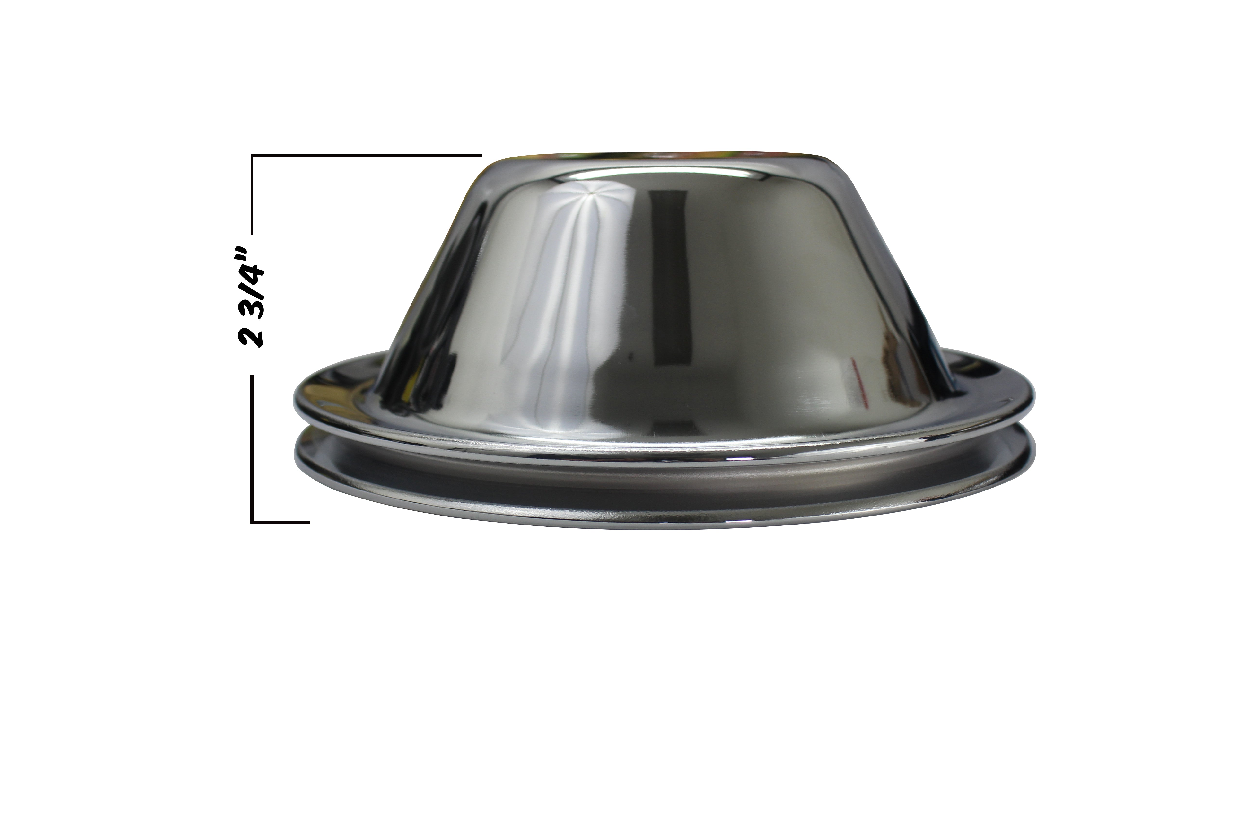 SMALL BLOCK CHEVY SHORT WATER PUMP PULLEY, CHROME SINGLE GROOVE