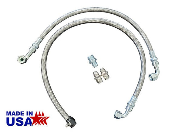 Power Steering Conversion Hose Kit for GM Gear Box, Braided Stainless - Performance Online
