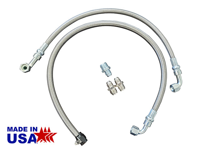 Power Steering Conversion Hose Kit for GM Gear Box, Braided Stainless 