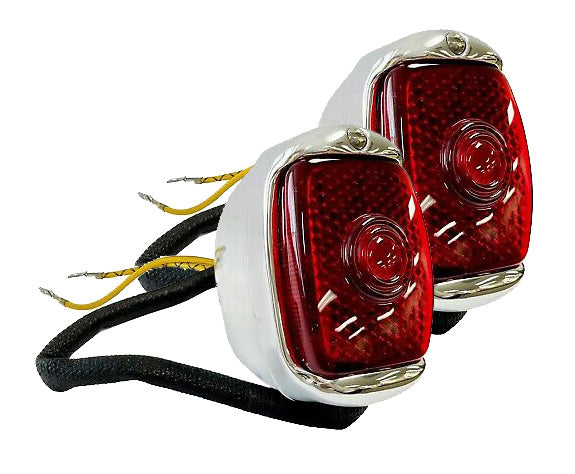 1940-53 Chevy/GMC Tail Light Assembly, Chrome w/ Chrome Bezel