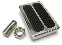 Brake Pedal, Polished Aluminum, 2 Inserts, Universal - Performance Online