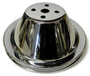 SMALL BLOCK CHEVY SHORT WATER PUMP PULLEY, CHROME SINGLE GROOVE