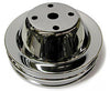 SMALL BLOCK CHEVY LONG WATER PUMP PULLEY, CHROME 2 GROOVE