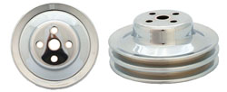Ford 289 Water Pump Pulley, 2 Groove, Chrome