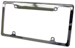 License Plate Frame, Chromed Aluminum