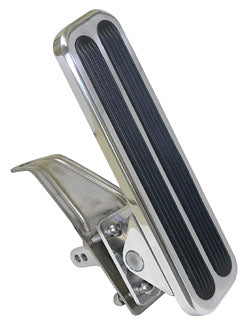 Gas Pedal, Polished Aluminum with Vertical Inserts, Floor mount
