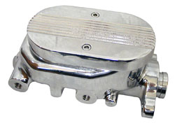 Street Rod, Hot Rod and Classic Truck Chromed Aluminum Master Cylinder with Custom Lid
