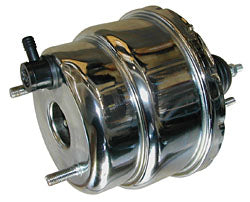 Power Brake Booster, 7" Dual Diaphragm, Chrome Plated