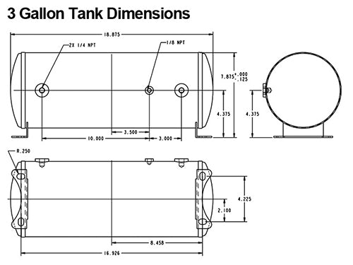 RideTech 30154000 - 4-Way Analog Ride Pro Compressor System, 3 Gallon