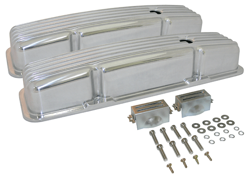 Nostalgic Valve Covers, Hot Rod Finned Aluminum, Tall Type, 1957-86 Small Block Chevy - Performance Online