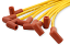 Accel Spark Plug Wire Set - Universal 8mm Yellow with 90 Orange Boots
