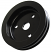 SMALL BLOCK CHEVY SWP CRANKSHAFT PULLEY, BLACK POWDER COATED ALUMINUM 2 GROOVE