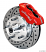 140-11009, Red Caliper, 11" vented rotors