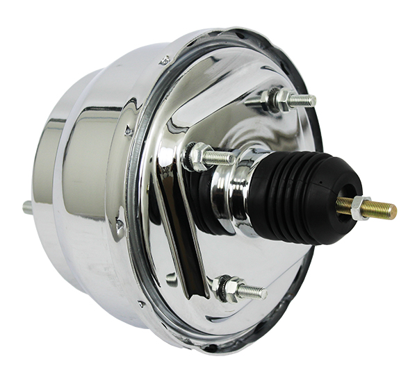 Power Brake Booster, 8" Dual Diaphragm, Chrome Plated