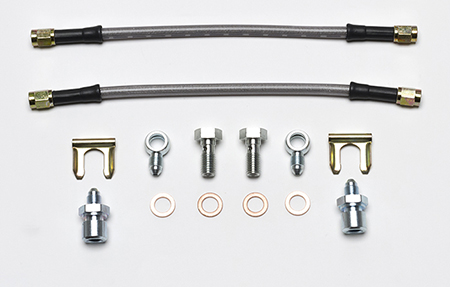 Wilwood - Disc Brake Hose Kit, Rear Braided Stainless D154 Wilwood Calipers