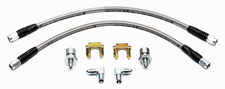 Wilwood - Disc Brake Conversion Hose Kit, Front, Braided Stainless Wilwood Calipers 18"
