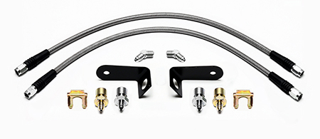 Wilwood - Disc Brake Hose Kit, Front, Braided Stainless Wilwood Calipers, 70-73 Ford Mustang