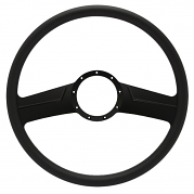 Vintage Billet 15" 2-Spoke Steering Wheel - Black Out Spokes and Grip, Eddie Motorsports